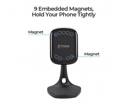 Incarcator Retea Pitaka Wireless MagMount Ebony Magnetic DT1001B QC 3.0 10W Negru thumb