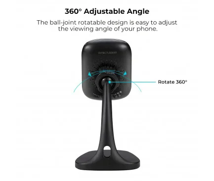 Incarcator Retea Pitaka Wireless MagMount Ebony Magnetic DT1001B QC 3.0 10W Negru