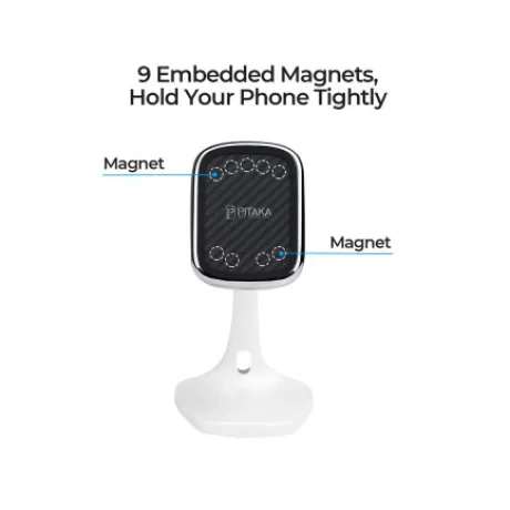 Incarcator Retea Pitaka Wireless MagMount Magnetic DT1001W QC 3.0 10W Alb