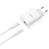 INCARCATOR RETEA RAPID 1XUSB C57A+CABLU DATE TYPE C-LIGHTNING HOCO ALB