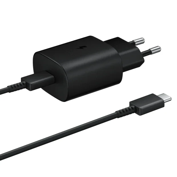 Incarcator Retea Samsung USB C cu cablu USB C QC 3.0 25W Negru