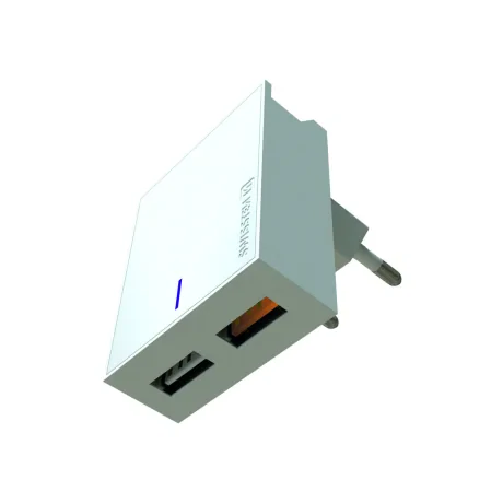 Incarcator Retea Swissten 2xUSB QC 3.0 23W Alb