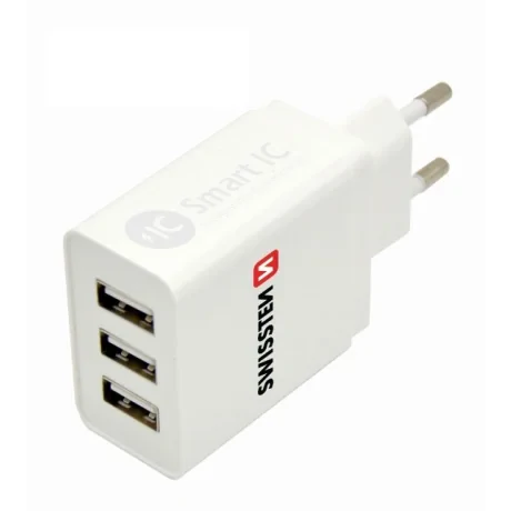 Incarcator Retea Swissten, Smart IC 3xUSB 3.1A Alb