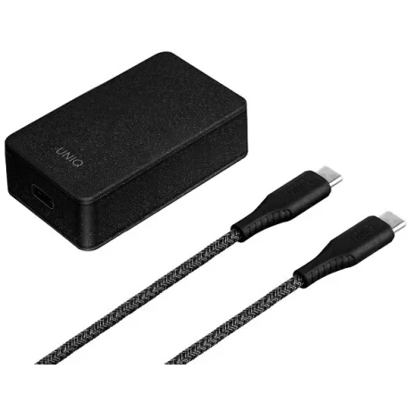 Incarcator Retea Uniq Votre Slim QC 3.0 18W cu Cablu Type C Negru