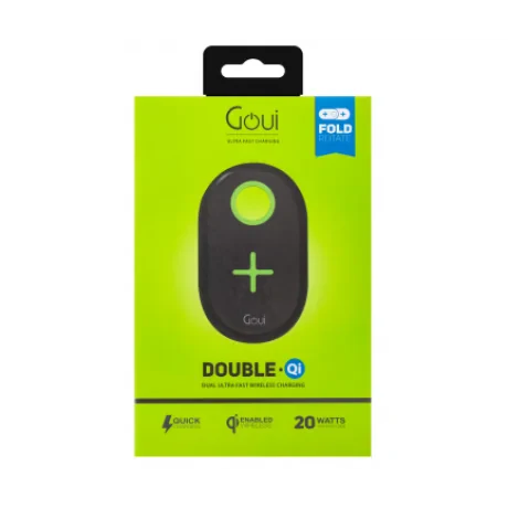 Incarcator Retea Wireless Goui Dual Ultra Charging Pad G-2WIRELESS20W cu Incarcare Rapida 20W Negru
