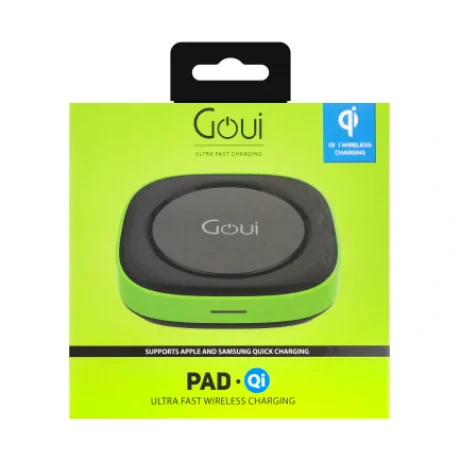 Incarcator Retea Wireless Goui Pad Qi G-WC15WQI-K cu Incarcare Rapida 15W Negru