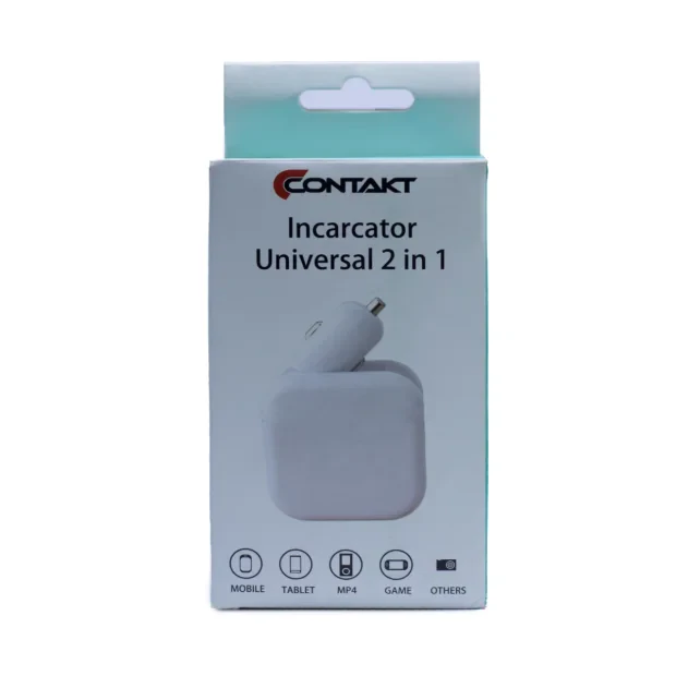 Incarcator universal 2 in 1 auto/retea Alb 2.1A