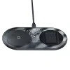 Incarcator Wireless 2 in 1 Baseus Transparent/Negru