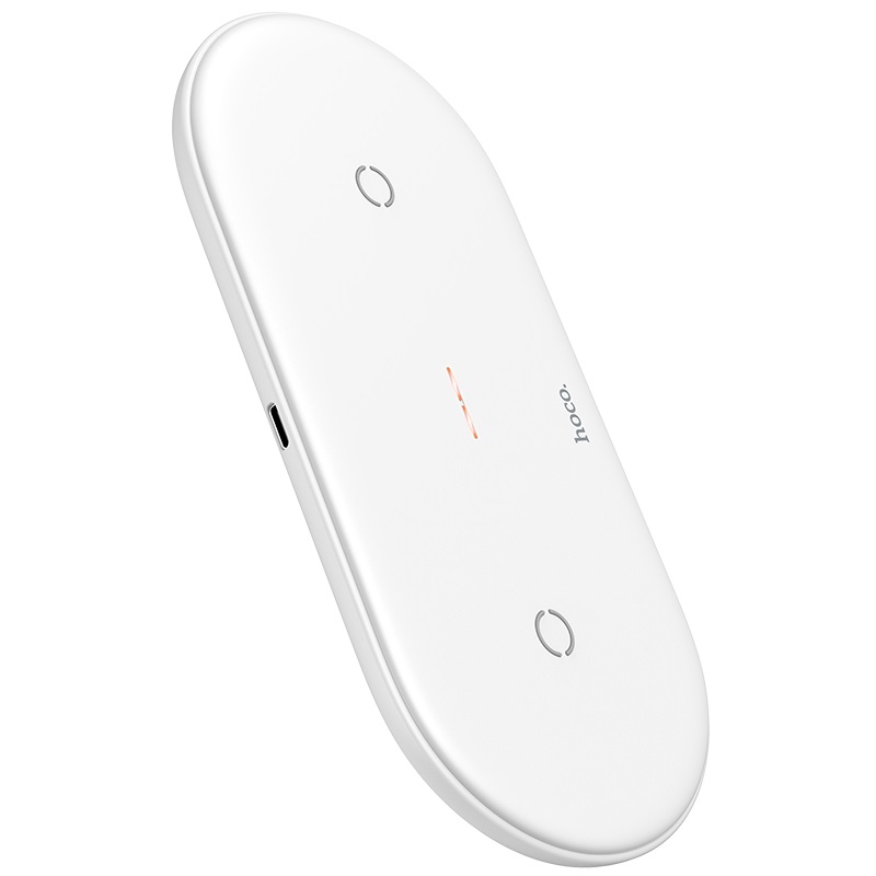 Incarcator Wireless cu Incarcare Rapida, Hoco CW23, Dual Power 3.0 Alb thumb