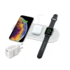 Incarcator Wireless Ksix 3in1 pentru Airpods si Apple Watch QC 3.0 7.5W-10W Alb