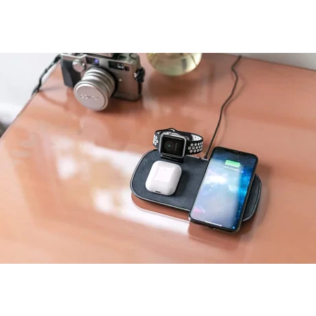 Incarcator Wireless Rapid 3in1 Mophie pentru iPhone, AppleWatch, Airpods, Negru