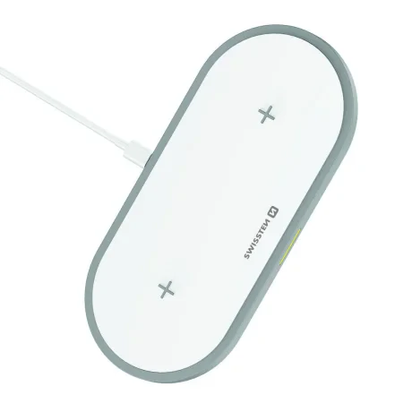 Incarcator Wireless Swissten 2 in 1 20W Alb