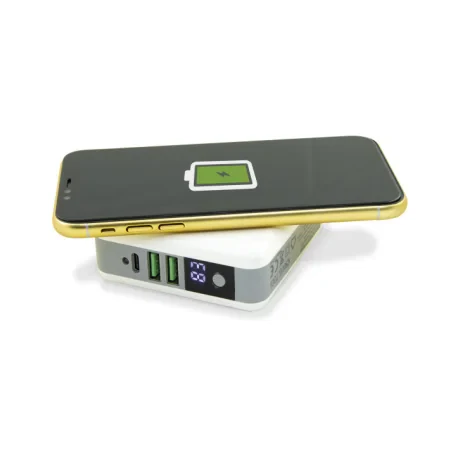 Power Bank cu Incarcare Wireless 6700mAh si Incarcator Retea 5W 4 in 1 Ksix Alb