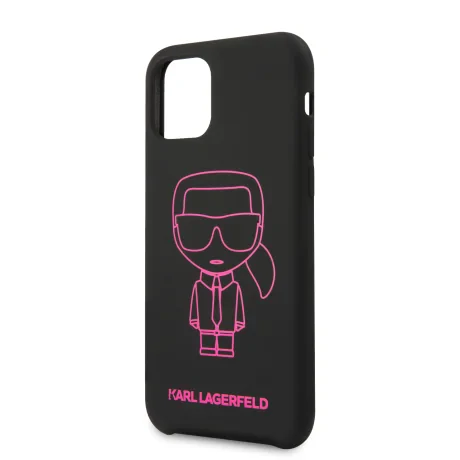 Husa Cover Karl Lagerfeld Silicone Pink Out pentru iPhone 11 Negru