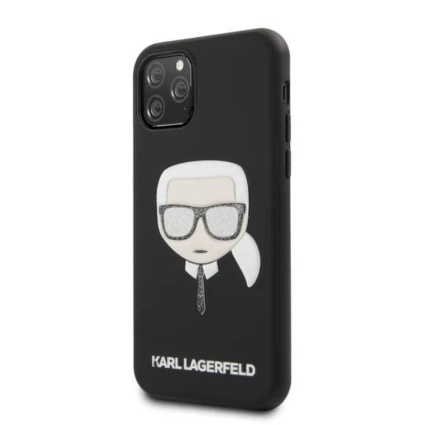 Husa Karl Lagerfeld Embossed Glitter pentru iPhone 11 Pro Max Negru