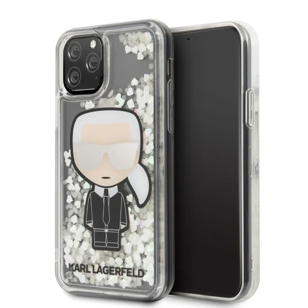 Husa Cover Karl Lagerfeld Glitter Iridescente pentru iPhone 11 Pro Max, Clear