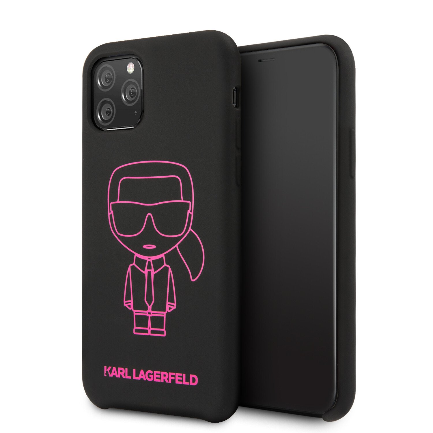 Husa Cover Karl Lagerfeld Silicone Pink Out pentru iPhone 11 Pro Max Negru thumb