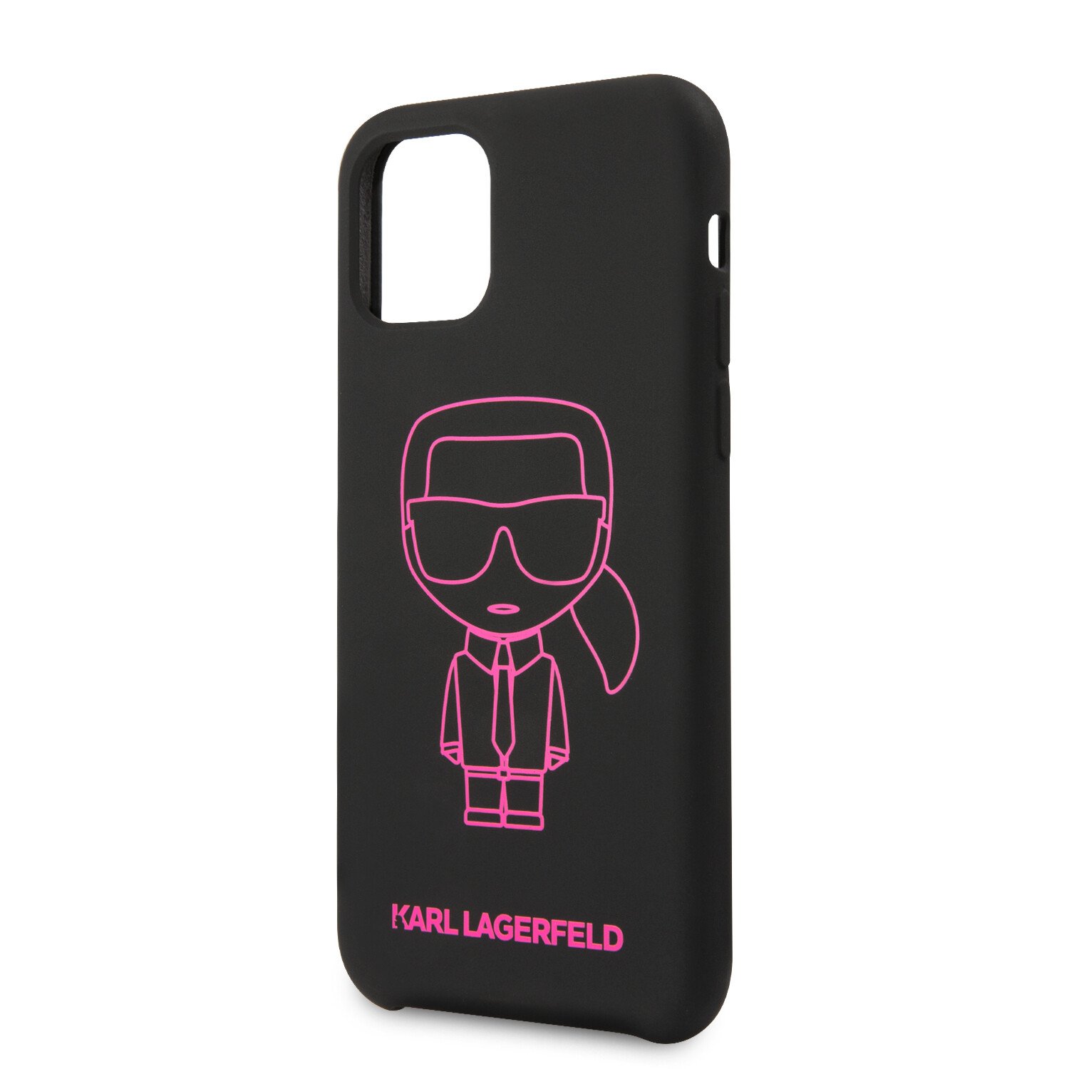 Husa Cover Karl Lagerfeld Silicone Pink Out pentru iPhone 11 Pro Max Negru thumb