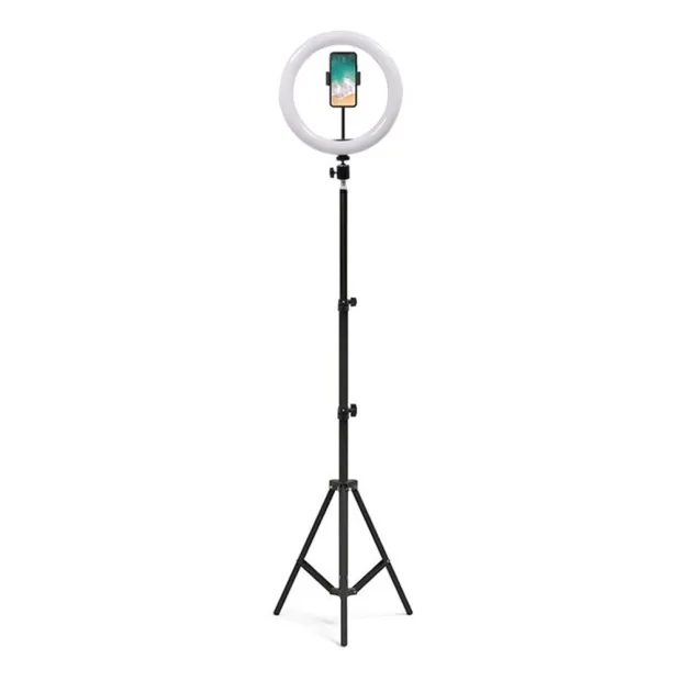 Lampa Led Ring pentru Selfie 26 cm+Tripod 1.6m+Telecomanda Negru
