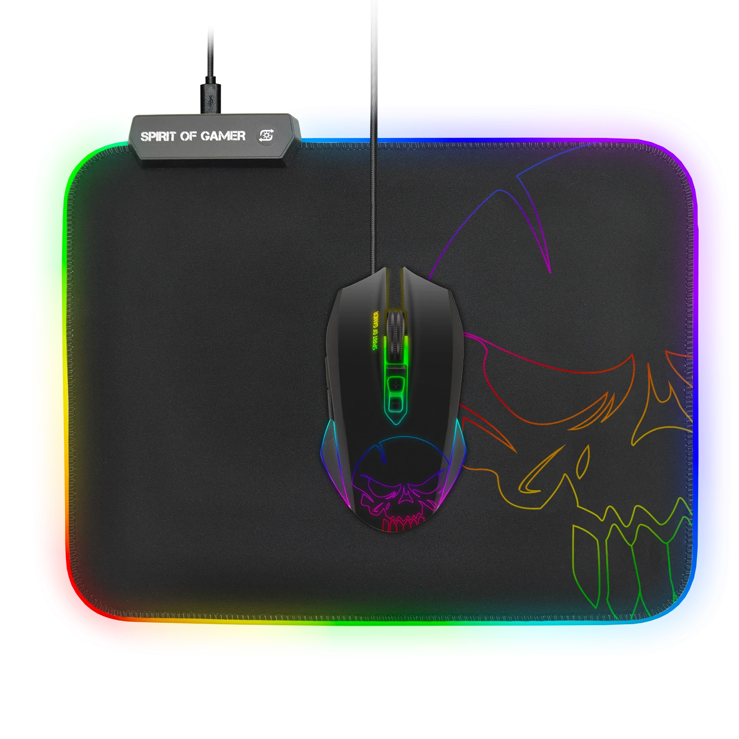 Mouse Pad Gaming Spirit of Gamer 35x25.5x0.3cm Led Multicolor thumb
