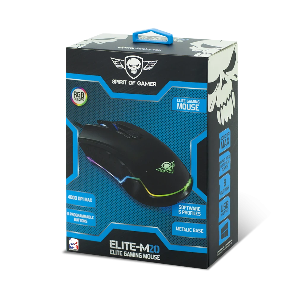 Mouse Gaming Spirit of Gamer M-20 Elite Gaming 4000DPi Optic 6 Butoane Negru thumb