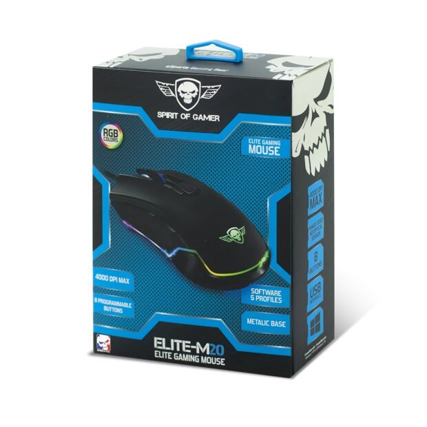 Mouse Gaming Spirit of Gamer M-20 Elite Gaming 4000DPi Optic 6 Butoane Negru