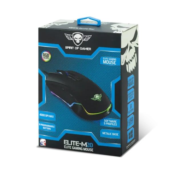Mouse Gaming Spirit of Gamer M-20 Elite Gaming 4000DPi Optic 6 Butoane Negru
