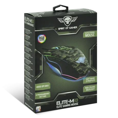 Mouse Gaming Spirit of Gamer M-50 Army Edition Gaming 4000DPi Optic 8 Butoane Negru