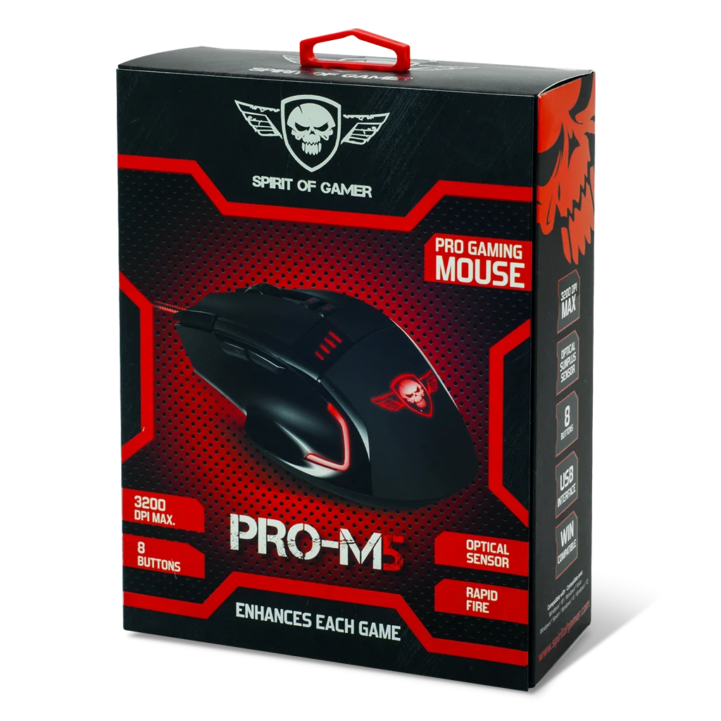 Mouse Gaming Spirit of Gamer Pro-M5 Gaming 3200DPi Optic 8 Butoane Negru thumb