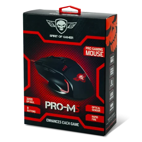 Mouse Gaming Spirit of Gamer Pro-M5 Gaming 3200DPi Optic 8 Butoane Negru