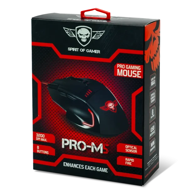 Mouse Gaming Spirit of Gamer Pro-M5 Gaming 3200DPi Optic 8 Butoane Negru