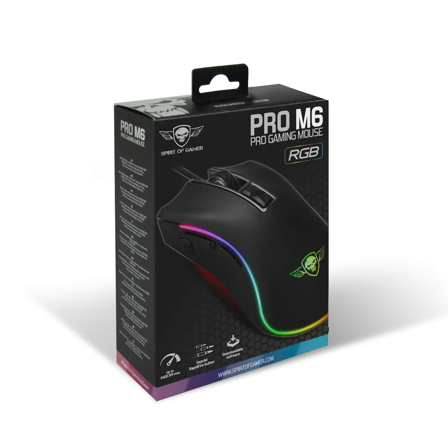 Mouse Gaming Spirit of Gamer RGB Gaming 6400DPi Optic 8 Butoane Multicolor