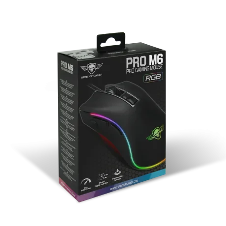 Mouse Gaming Spirit of Gamer RGB Gaming 6400DPi Optic 8 Butoane Multicolor