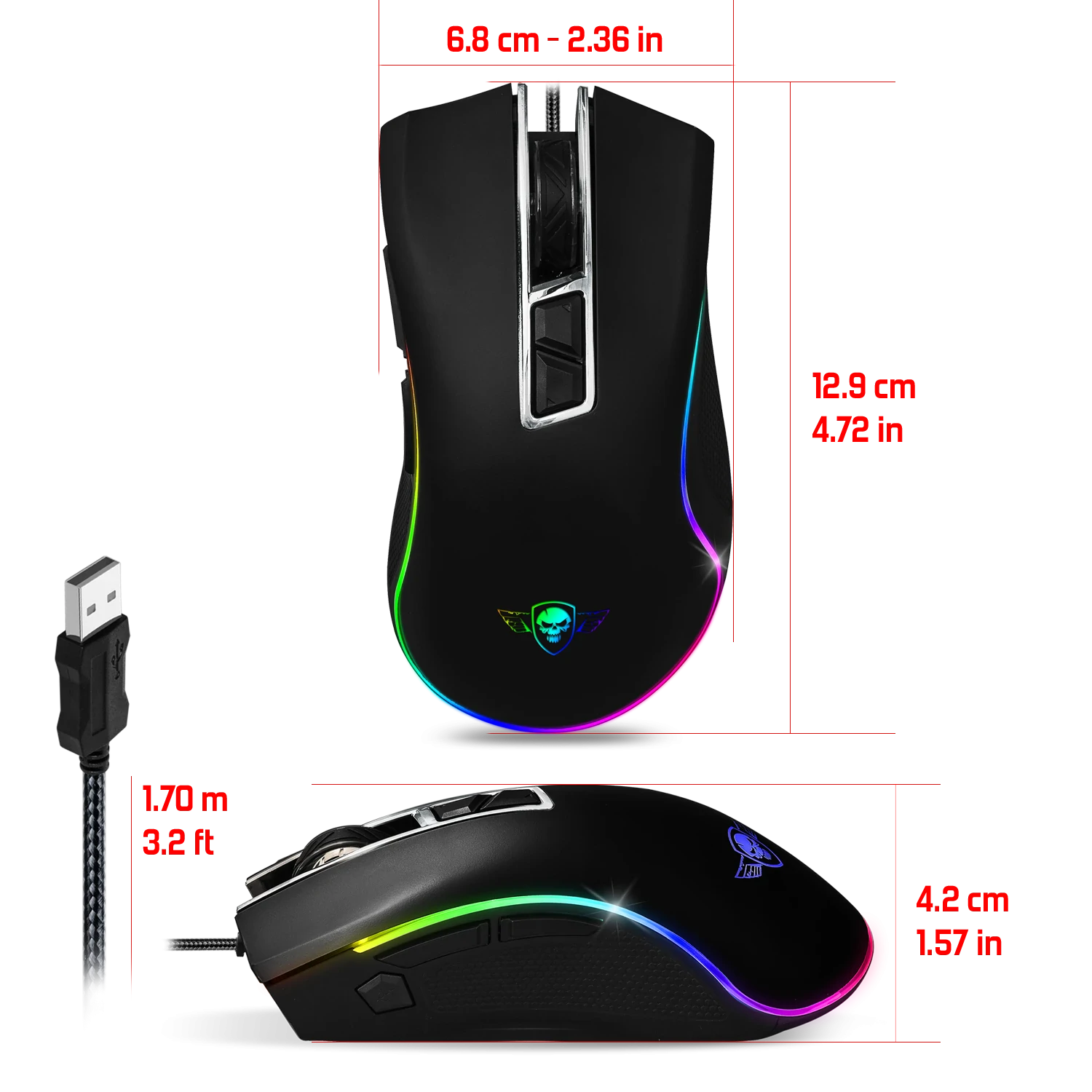 Mouse Gaming Spirit of Gamer RGB Gaming 6400DPi Optic 8 Butoane Multicolor thumb