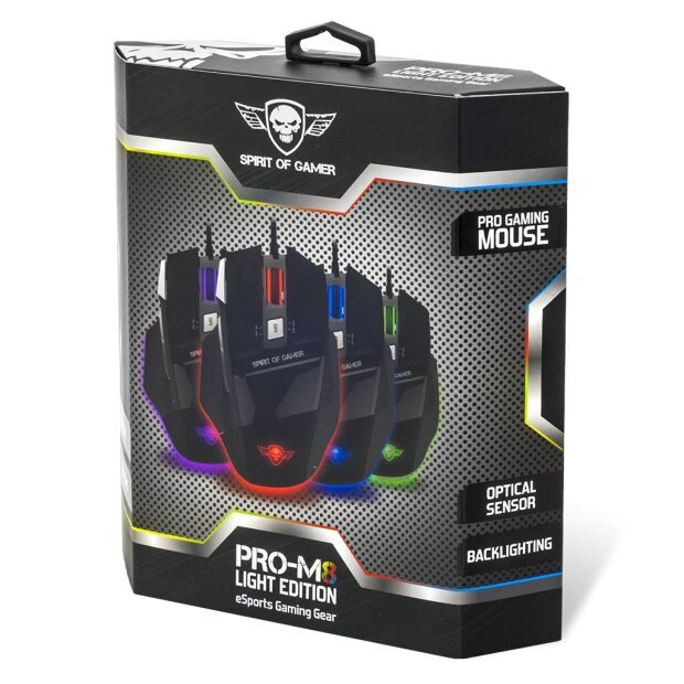 Mouse Gaming Spirit of Gamer Pro-M8 Light Edition 3500DPi Optic 7 Butoane Multicolor