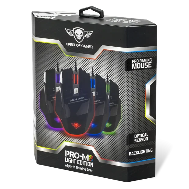 Mouse Gaming Spirit of Gamer Pro-M8 Light Edition 3500DPi Optic 7 Butoane Multicolor