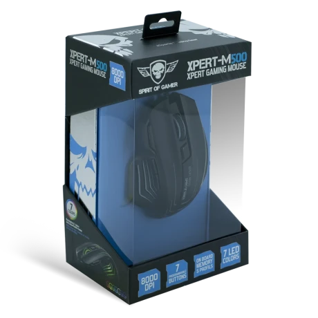 Mouse Gaming Spirit of Gamer Xpert M-500 Gaming 8000DPi 7 Butoane Negru