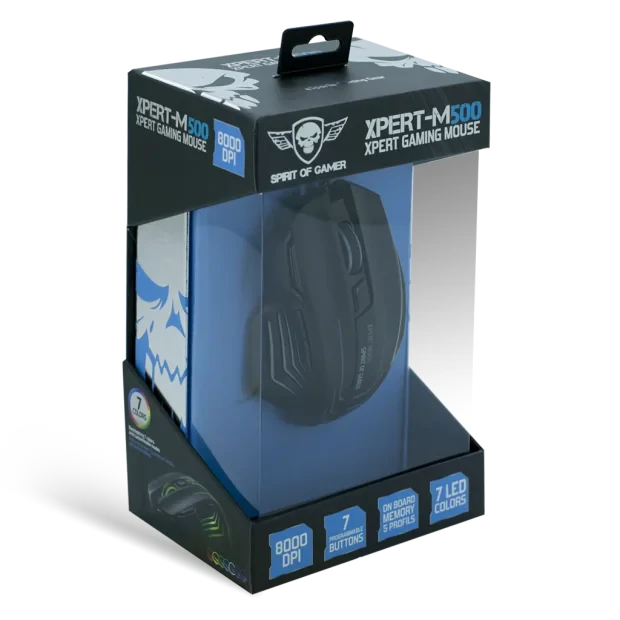 Mouse Gaming Spirit of Gamer Xpert M-500 Gaming 8000DPi 7 Butoane Negru
