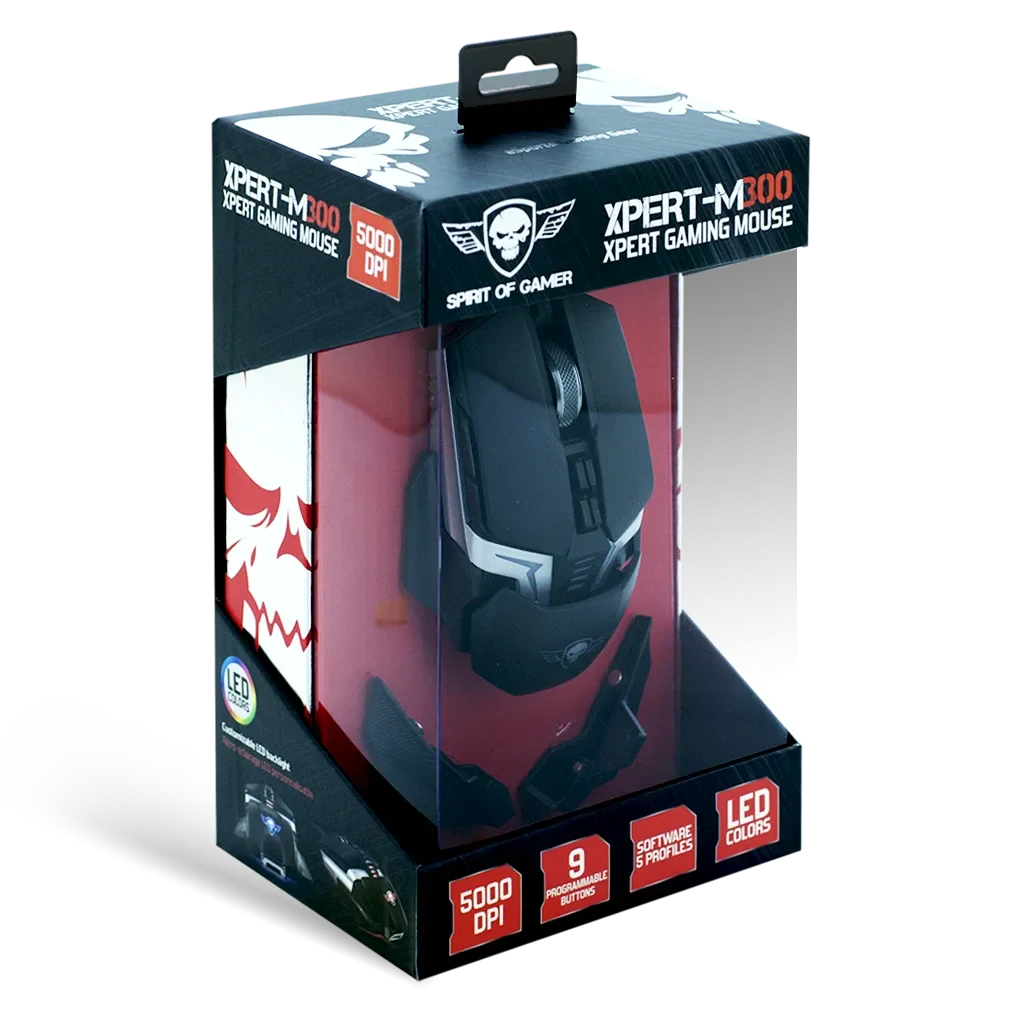 Mouse Gaming Spirit of Gamer Xpert M300 Gaming 5000DPi 9 Butoane Negru