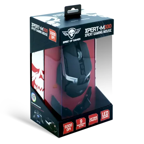 Mouse Gaming Spirit of Gamer Xpert M300 Gaming 5000DPi 9 Butoane Negru