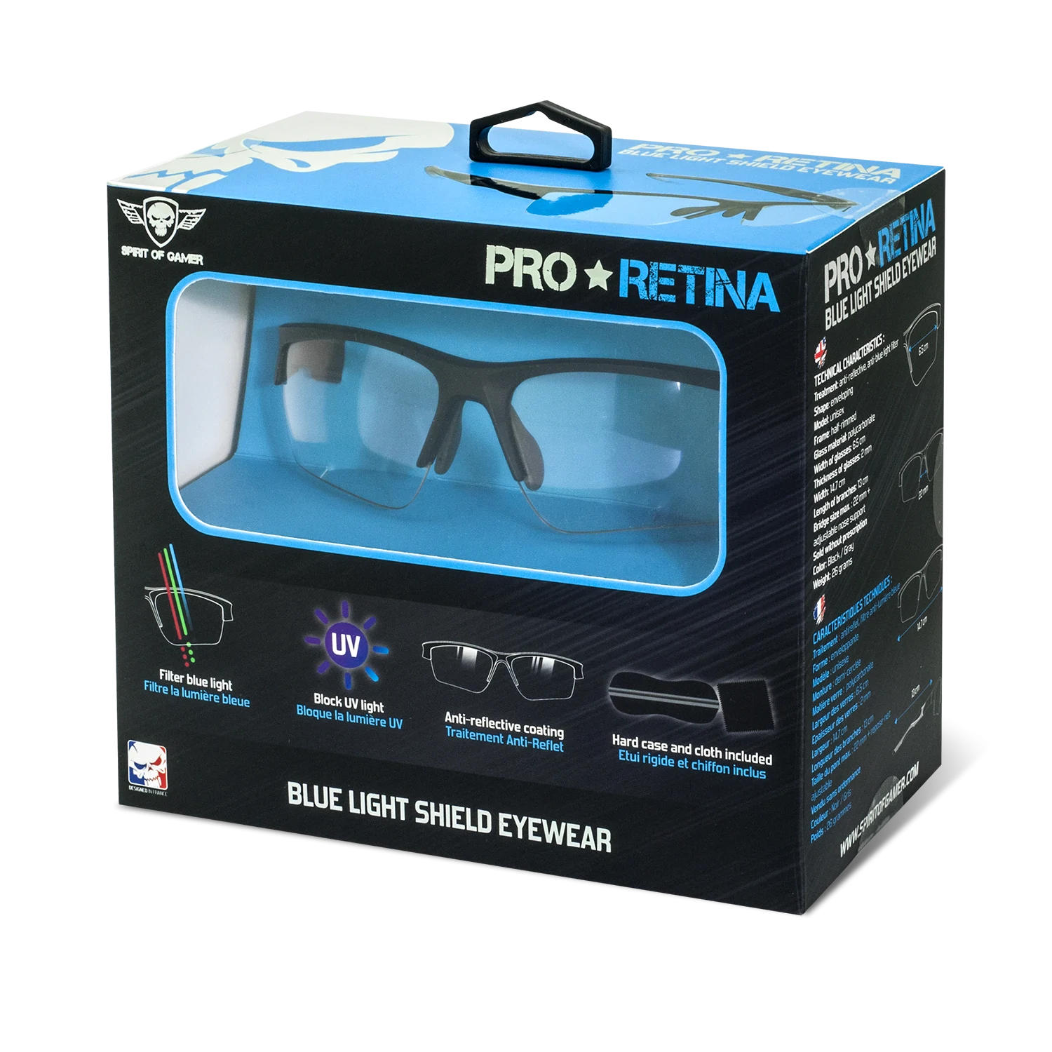 Ochelari Gaming cu Protectie Spirit of Gamer Pro Retina AntiBlue/UV Negru thumb