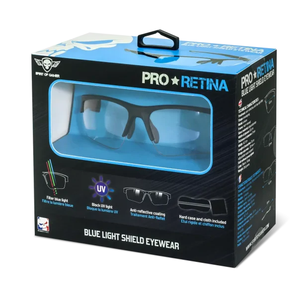 Ochelari Gaming cu Protectie Spirit of Gamer Pro Retina AntiBlue/UV Negru