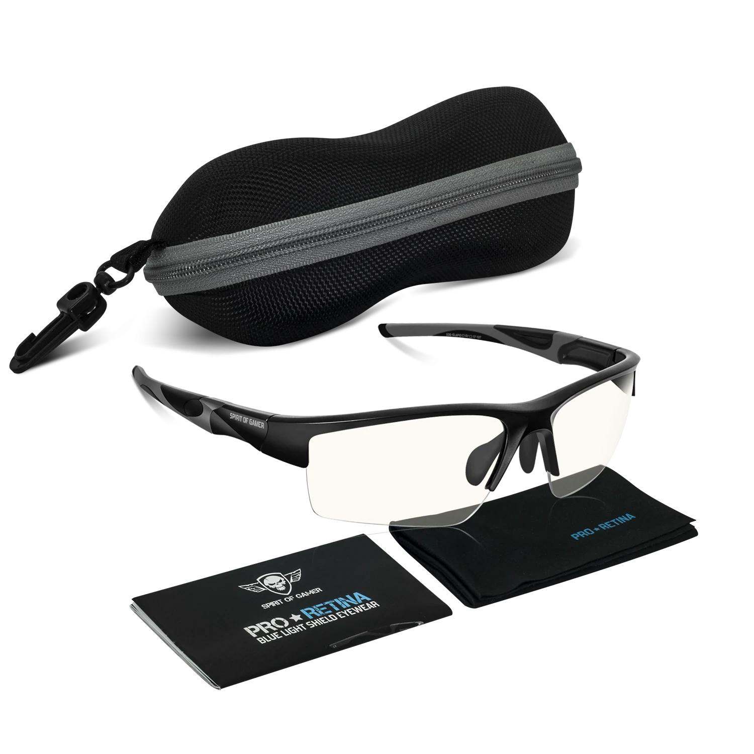 Ochelari Gaming cu Protectie Spirit of Gamer Pro Retina AntiBlue/UV Negru thumb