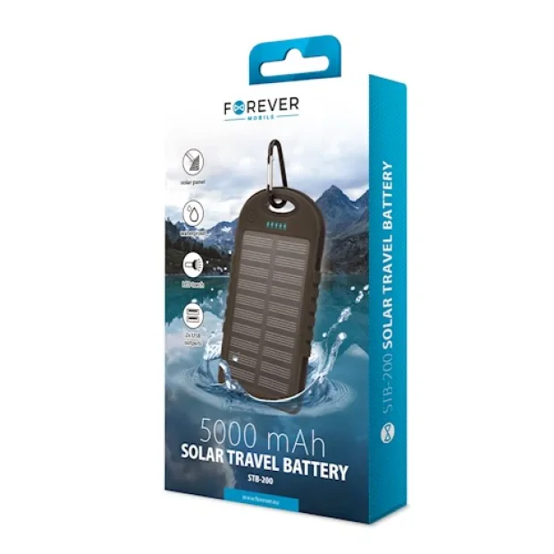 Power Bank Solar 5000 mAh STB-200, Negru