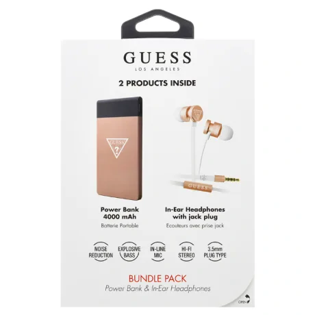 Set Casti + Power Bank Guess 4000mAH