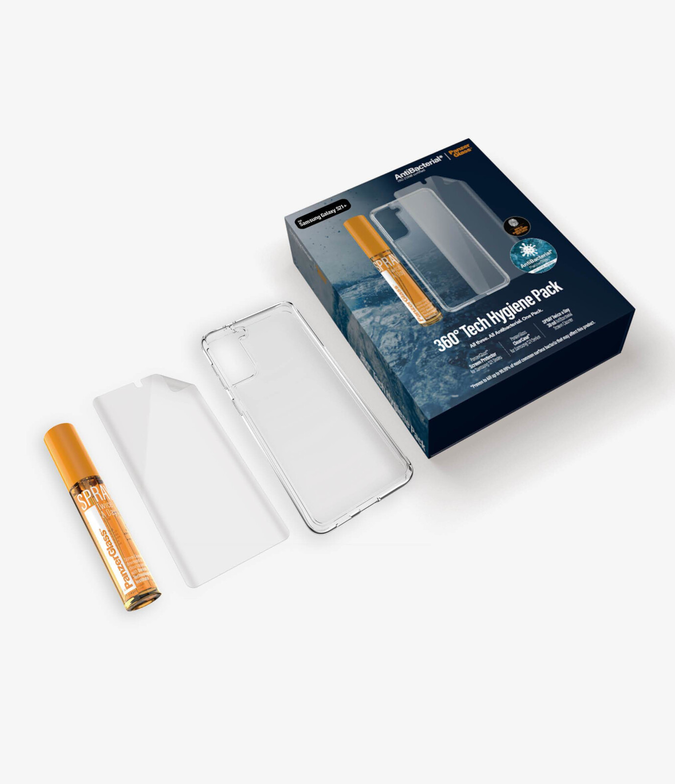 Set Folie+Husa Silicon Slim Panzer pentru Samsung Galaxy S21 Plus Transparent thumb
