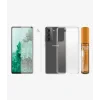 Set Folie+Husa Silicon Slim Panzer pentru Samsung Galaxy S21 Transparent