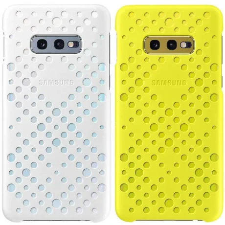 Set Husa Cover Samsung Pattern pentru Samsung Galaxy S10e Alb - Galben