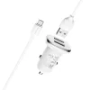 Set Incarcator Auto Borofone BZ12 2xUSB 2.4A+Cablu Date Micro USB 1m Alb