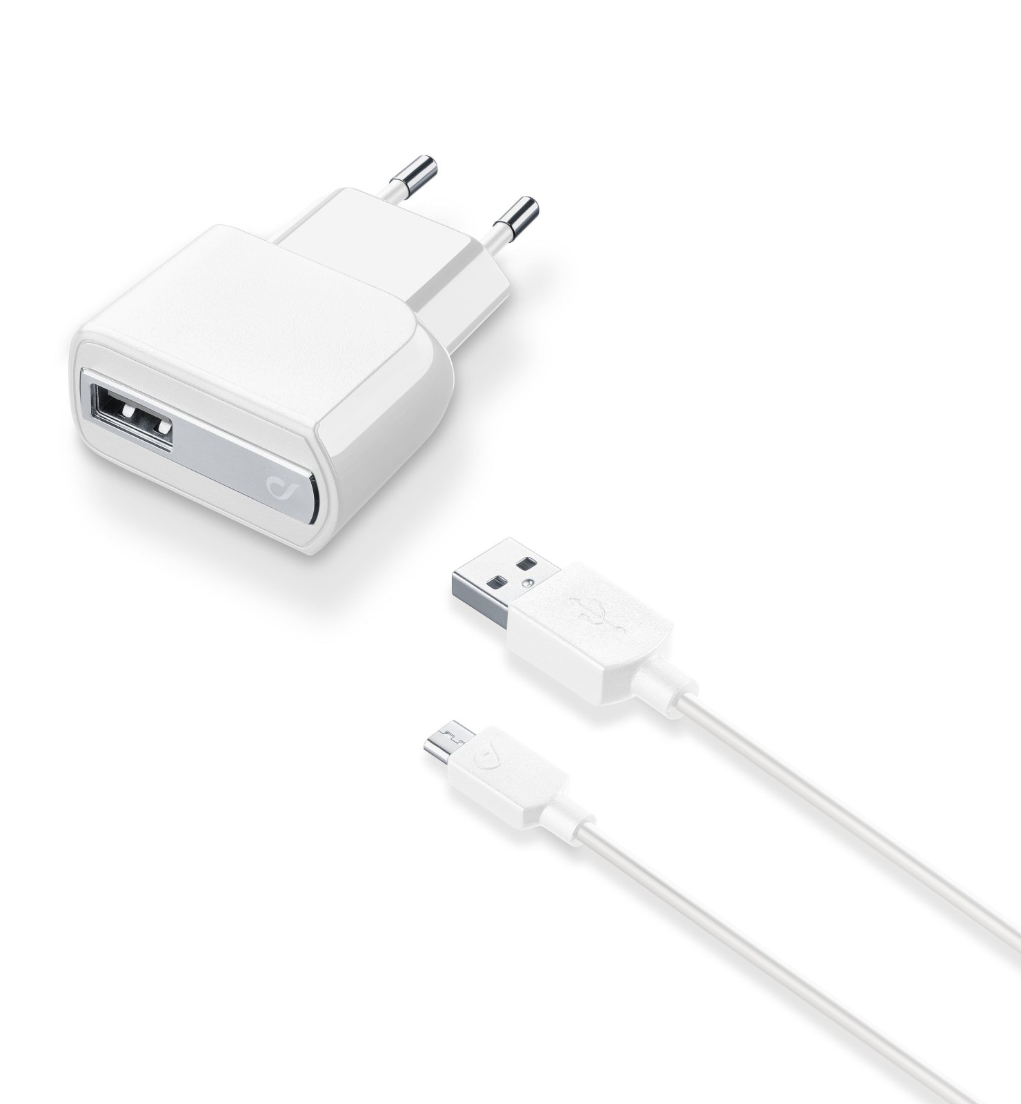 Set Incarcator Retea Cellularline QC 3.0 10W+Cablu Date Micro Usb 1m Alb thumb